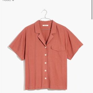 NWT Madewell Linen-Blend Camp Shirt